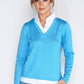 2-IN-1 COTTON BLEND V NECK TOP