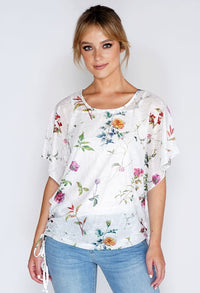 FLORAL BLOOM TIE SIDE T-SHIRT