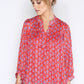 Red Printed Oversized Blouse