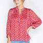 Red Printed Oversized Blouse