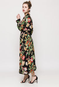 Floral shirt maxi dress