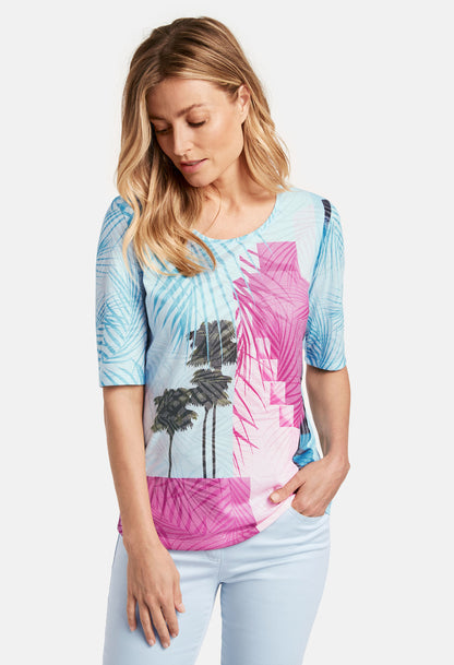 Top with a palm tree print