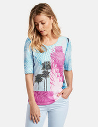 Top with a palm tree print