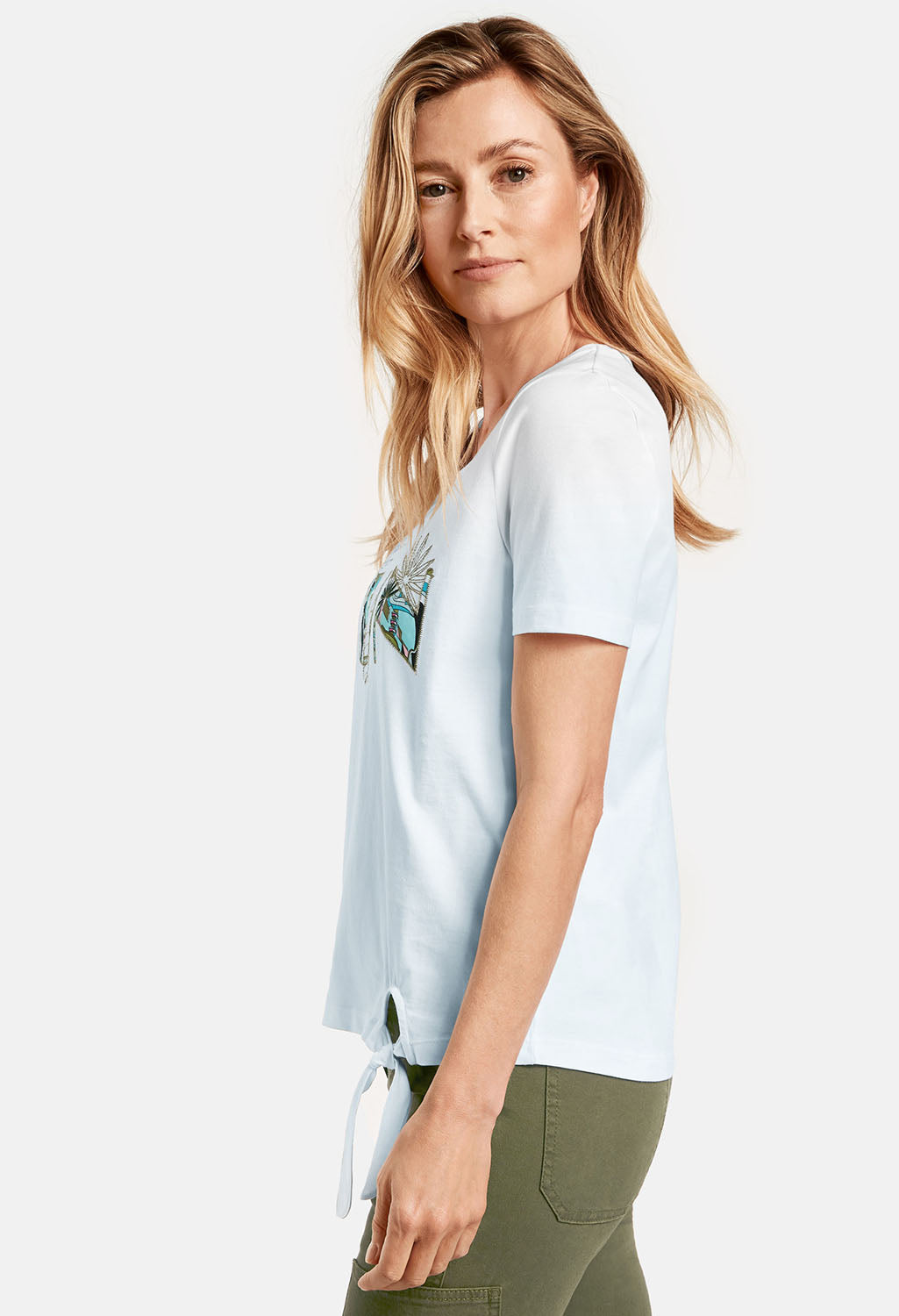 Organic cotton top with mid-length sleeves, Sun