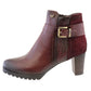 Mulberry Leather Look Side Zip Block Heel Ankle Boot,