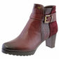 Mulberry Leather Look Side Zip Block Heel Ankle Boot,