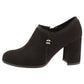 Black Microfibre Plain Front High Top Shoe