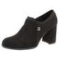 Black Microfibre Plain Front High Top Shoe