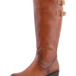 Tan Leather Look Side Zip Jodhpur Long Leg Boot