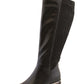 Black Leather Look Side Zip Long Leg Boot