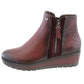 Mulberry Brown Leather Look Side Zip Low Wedge Ankle Boot