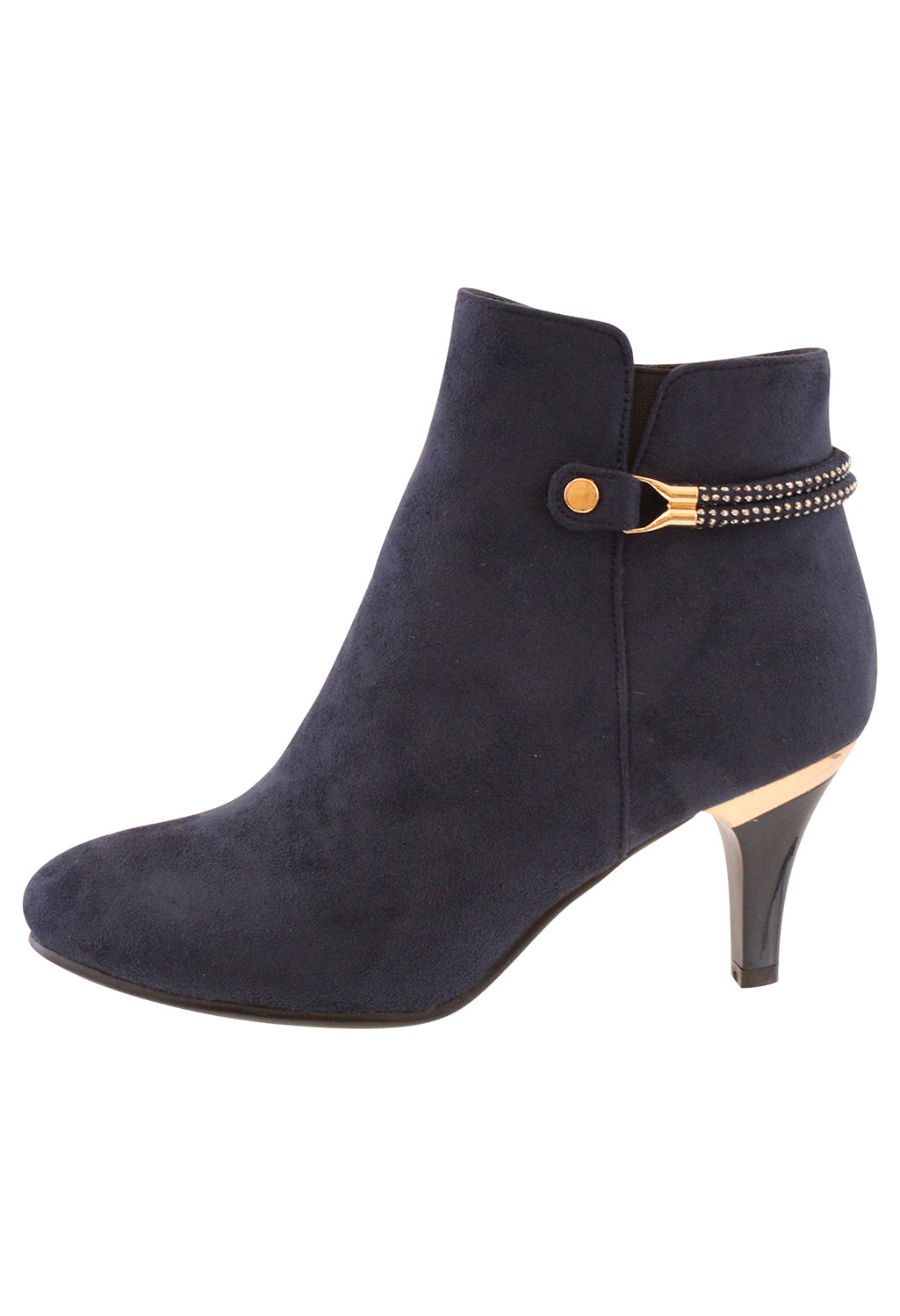 Navy Microfibre Plain Front Elegant Boot-3