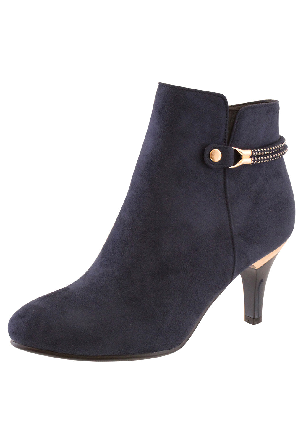 Navy Microfibre Plain Front Elegant Boot-3