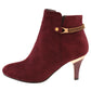 Burgundy Microfibre Plain Front Elegant Boot,