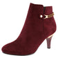 Burgundy Microfibre Plain Front Elegant Boot,