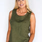 Linen Top - Forest Green