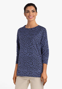 Dark blue Top in textured fabric