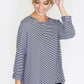 3/4 Sleeve Stripe Top