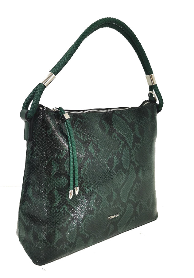 Snake Hobo Bag Green