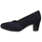 Navy Microfibre Low Heel Court Shoe