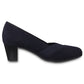 Navy Microfibre Low Heel Court Shoe