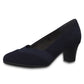 Navy Microfibre Low Heel Court Shoe