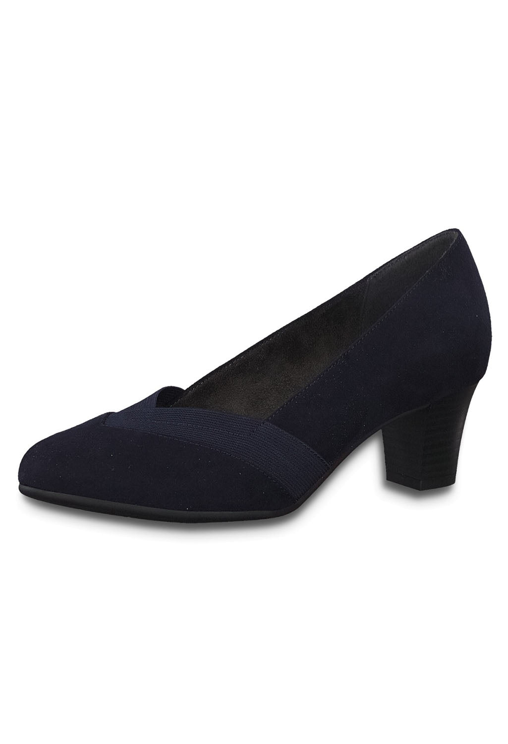 Navy Microfibre Low Heel Court Shoe