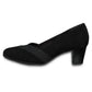 Black Microfibre Low Heel Court Shoe