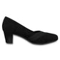 Black Microfibre Low Heel Court Shoe