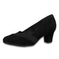 Black Microfibre Low Heel Court Shoe