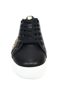 Black Trainer with ocelot, tiger and gold panels