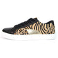 Black Trainer with ocelot, tiger and gold panels