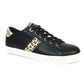 Lightweight Black Classic Trainer with Animal Print