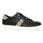 Lightweight Black Classic Trainer with Animal Print