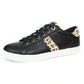 Lightweight Black Classic Trainer with Animal Print