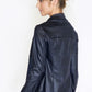 Faux Suede Panel Drape Jacket