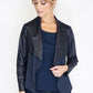 Faux Suede Panel Drape Jacket