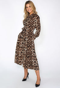 Leopard Print Shirt Dress