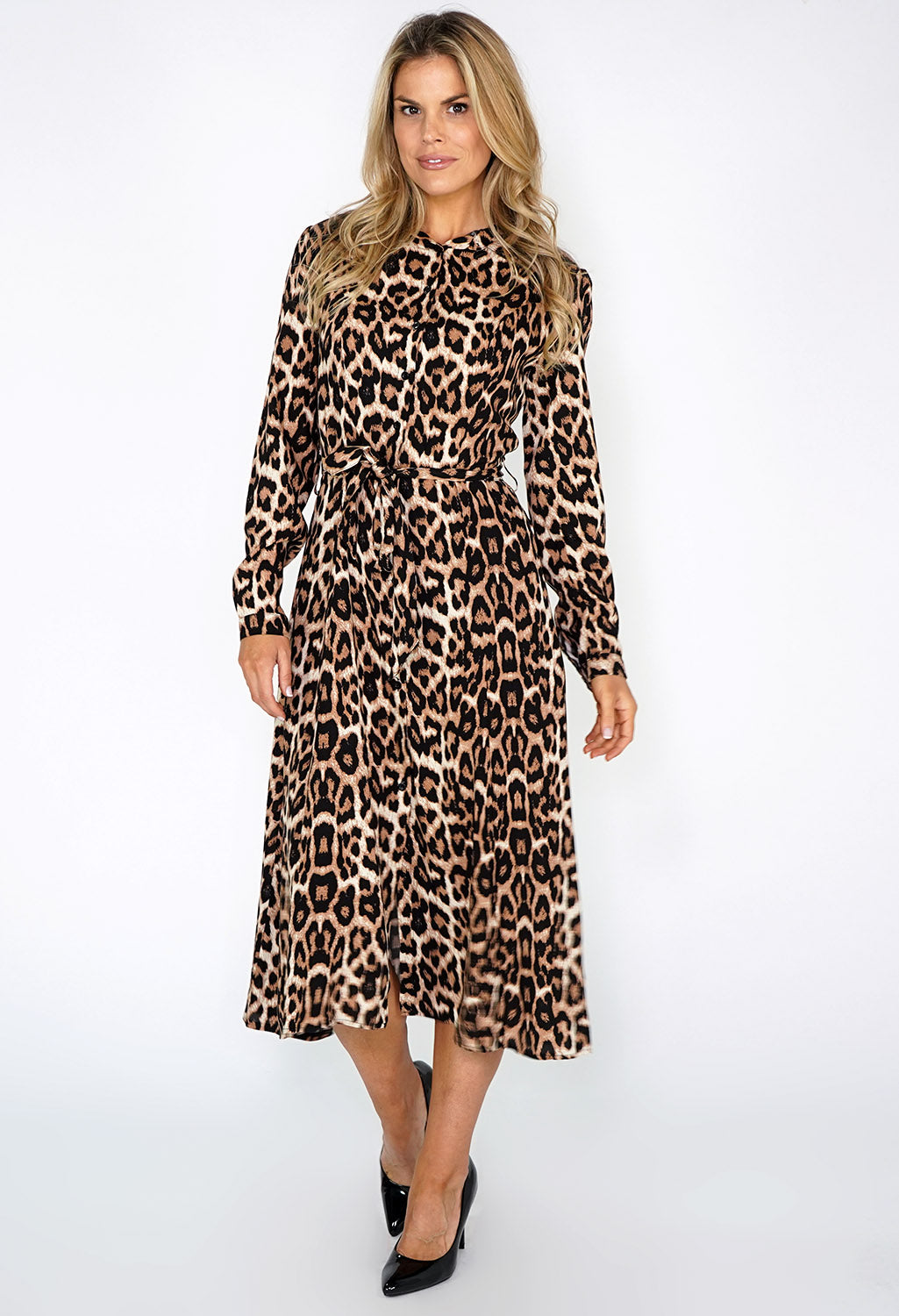 Leopard Print Shirt Dress