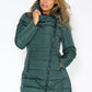 Green Zip Up Parka with Fur Lined Hood