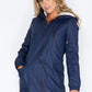 Navy Hooded Raincoat With White Cosy Lining