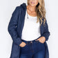 Navy Hooded Raincoat With White Cosy Lining