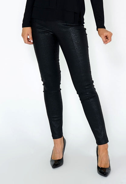 Zapara Black Snake Print Leggings