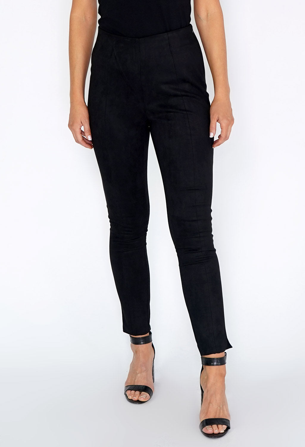 Zapara Black Suede Leggings