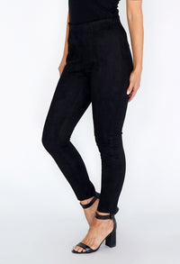 Zapara Black Suede Leggings