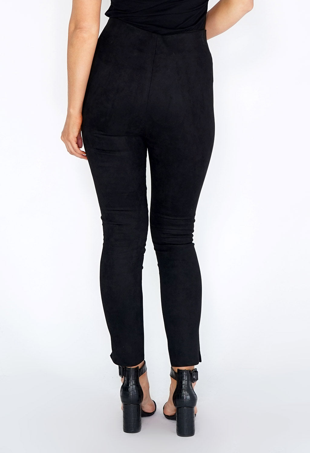 Zapara Black Suede Leggings