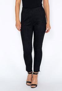 Zapara Black Suede Leggings