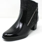 Black Patent Side Zip Ankle Boot