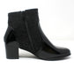 Black Patent Side Zip Ankle Boot