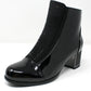 Black Patent Jewelled Side Zip Ankle Boot